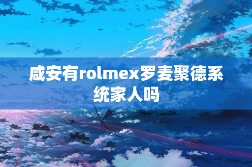 咸安有rolmex罗麦聚德系统家人吗