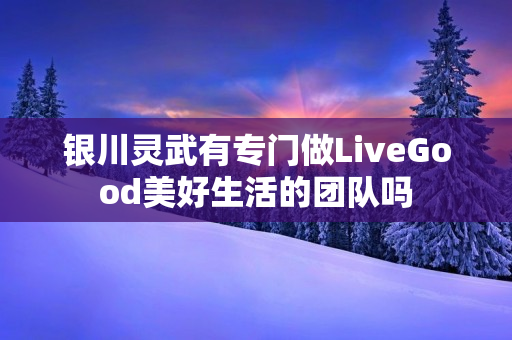 银川灵武有专门做LiveGood美好生活的团队吗