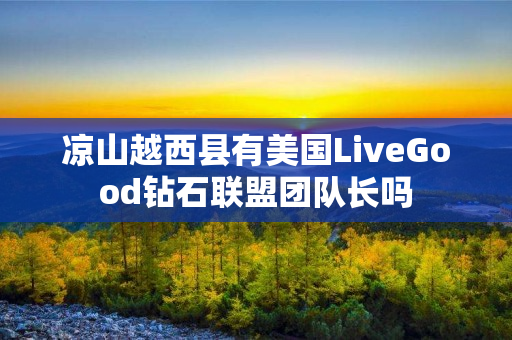 凉山越西县有美国LiveGood钻石联盟团队长吗