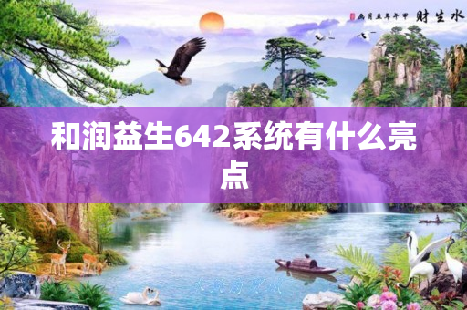 和润益生642系统有什么亮点