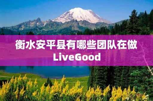 衡水安平县有哪些团队在做LiveGood