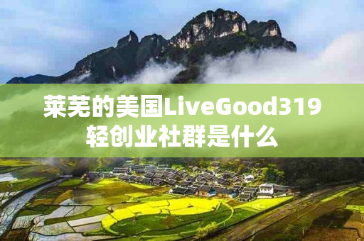 莱芜的美国LiveGood319轻创业社群是什么