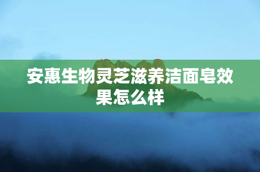 安惠生物灵芝滋养洁面皂效果怎么样