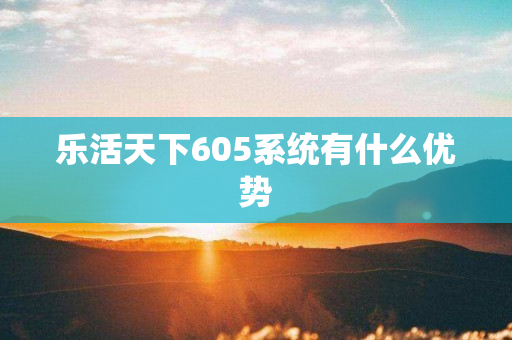 乐活天下605系统有什么优势