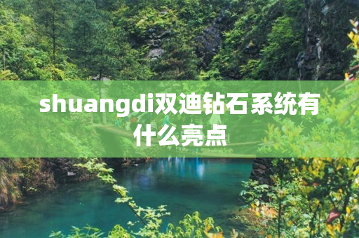 shuangdi双迪钻石系统有什么亮点