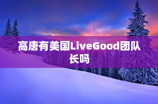 高唐有美国LiveGood团队长吗