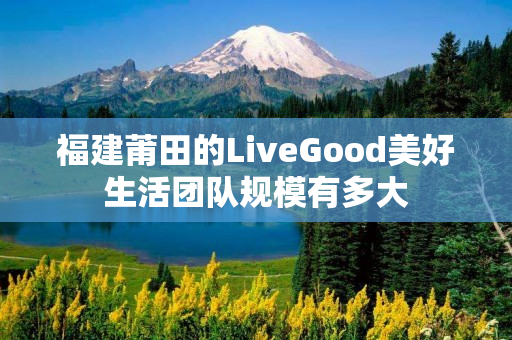 福建莆田的LiveGood美好生活团队规模有多大