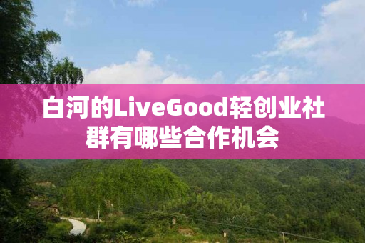 白河的LiveGood轻创业社群有哪些合作机会