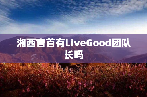 湘西吉首有LiveGood团队长吗