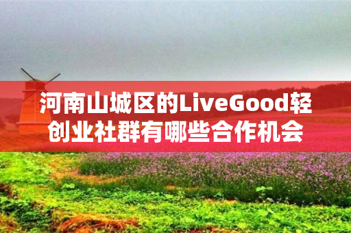 河南山城区的LiveGood轻创业社群有哪些合作机会