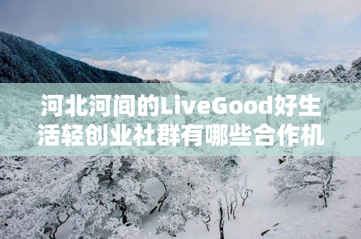 河北河间的LiveGood好生活轻创业社群有哪些合作机会