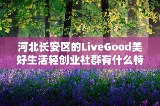 河北长安区的LiveGood美好生活轻创业社群有什么特色