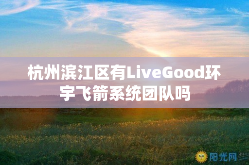 杭州滨江区有LiveGood环宇飞箭系统团队吗