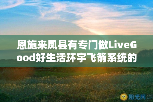 恩施来凤县有专门做LiveGood好生活环宇飞箭系统的伙伴吗