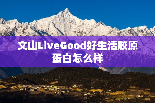 文山LiveGood好生活胶原蛋白怎么样