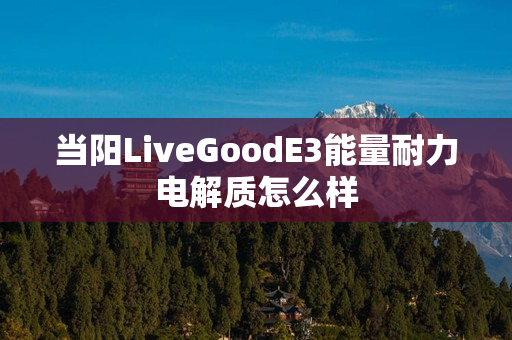 当阳LiveGoodE3能量耐力电解质怎么样