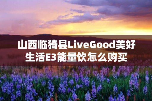 山西临猗县LiveGood美好生活E3能量饮怎么购买