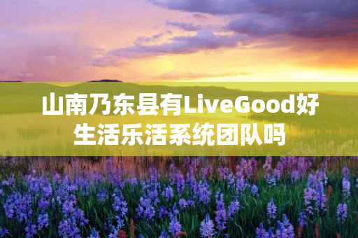 山南乃东县有LiveGood好生活乐活系统团队吗