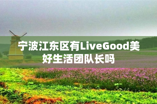 宁波江东区有LiveGood美好生活团队长吗