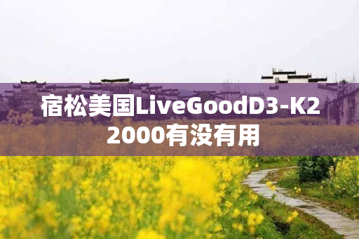 宿松美国LiveGoodD3-K2 2000有没有用