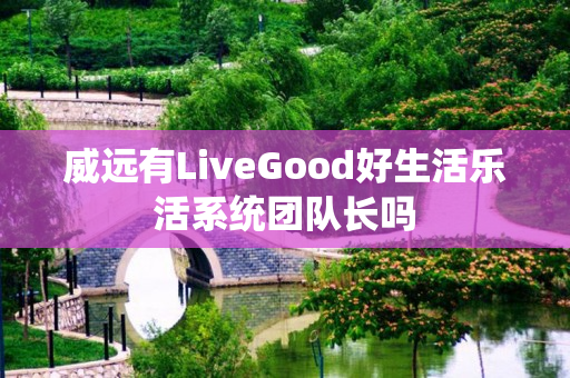 威远有LiveGood好生活乐活系统团队长吗