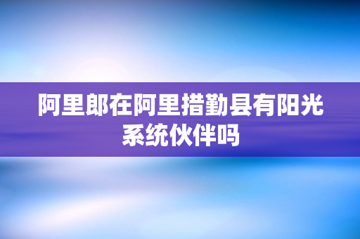 阿里郎在阿里措勤县有阳光系统伙伴吗