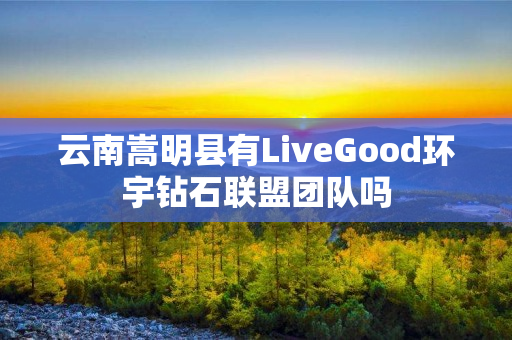 云南嵩明县有LiveGood环宇钻石联盟团队吗