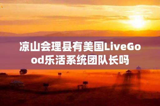 凉山会理县有美国LiveGood乐活系统团队长吗