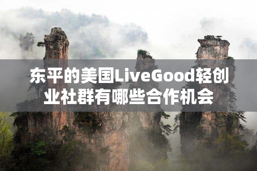 东平的美国LiveGood轻创业社群有哪些合作机会