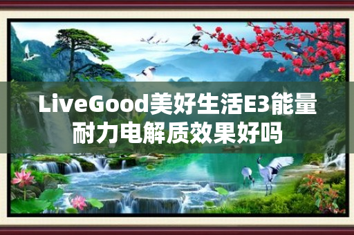 LiveGood美好生活E3能量耐力电解质效果好吗