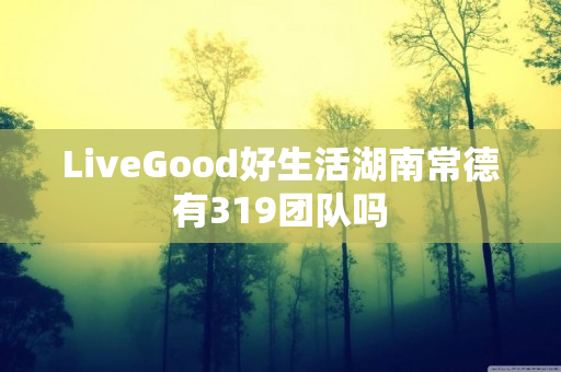 LiveGood好生活湖南常德有319团队吗