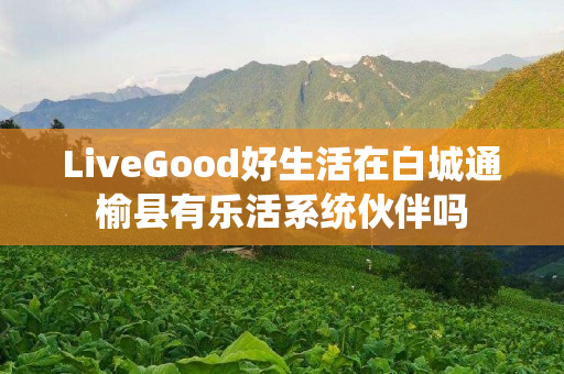 LiveGood好生活在白城通榆县有乐活系统伙伴吗