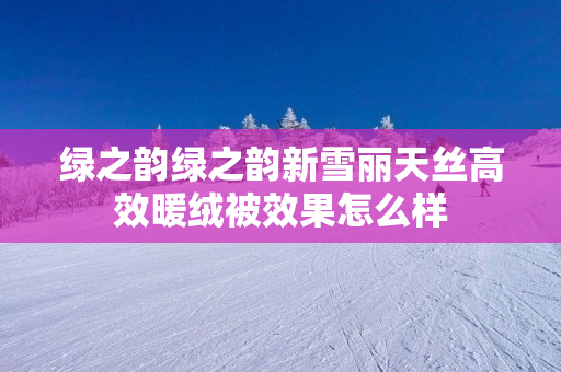 绿之韵绿之韵新雪丽天丝高效暖绒被效果怎么样