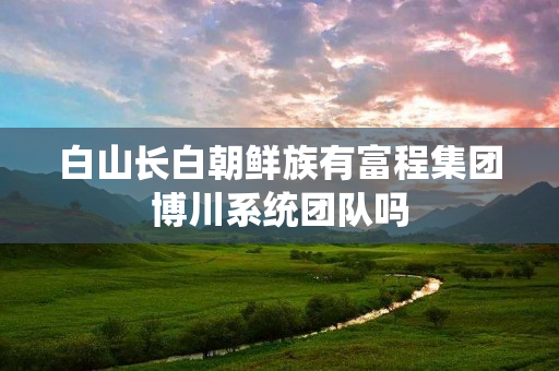 白山长白朝鲜族有富程集团博川系统团队吗