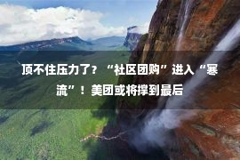 顶不住压力了？“社区团购”进入“寒流”！美团或将撑到最后