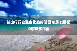 新出行行业整合化趋势明显 低碳发展仍面临诸多挑战