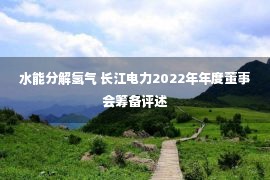 水能分解氢气 长江电力2022年年度董事会筹备评述