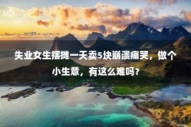 失业女生摆摊一天卖5块崩溃痛哭，做个小生意，有这么难吗？