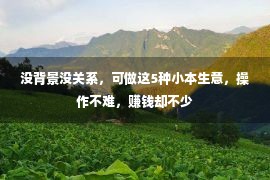 没背景没关系，可做这5种小本生意，操作不难，赚钱却不少