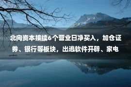 北向资本接续6个营业日净买入，加仓证券、银行等板块，出逃软件开辟、家电行业等