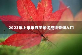 2023年上半年自学考试成绩查询入口