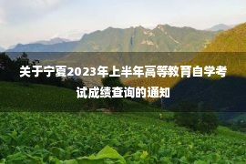 关于宁夏2023年上半年高等教育自学考试成绩查询的通知