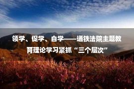 领学、促学、自学——通铁法院主题教育理论学习紧抓“三个层次”