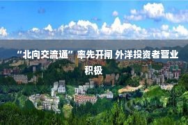 “北向交流通”率先开闸 外洋投资者营业积极