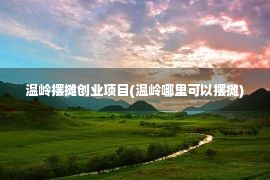 温岭摆摊创业项目(温岭哪里可以摆摊)