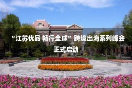 “江苏优品 畅行全球”跨境出海系列峰会正式启动