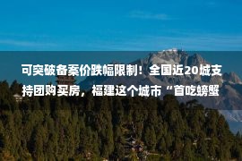 可突破备案价跌幅限制！全国近20城支持团购买房，福建这个城市“首吃螃蟹”！