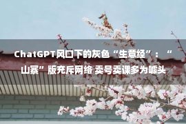 ChatGPT风口下的灰色“生意经”：“山寨”版充斥网络 卖号卖课多为噱头