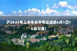 沪2023年上半年自学考试成绩6月1日10点可查！