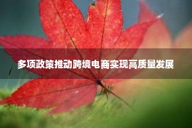 多项政策推动跨境电商实现高质量发展